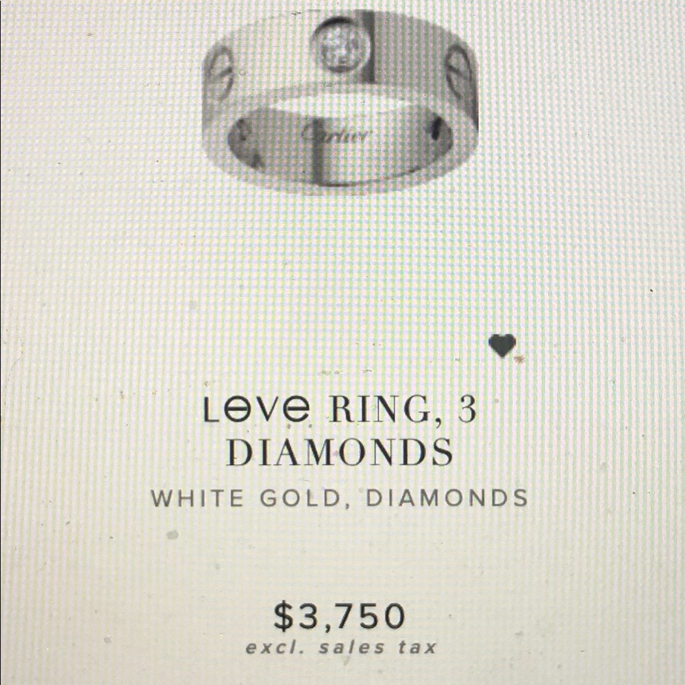 Cartier Love Ring, 3 Diamonds/White Gold 18K